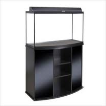 Goldfish aquarium on a stand with cover incorporating a light.