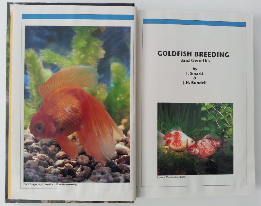 Goldfish breeding and genetics hard cover book title page.