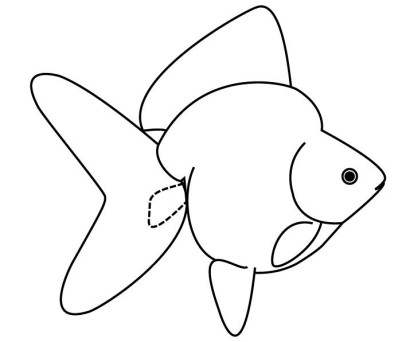 Ryukin Goldfish line drawing side view Ryukin Goldfish line drawing side view